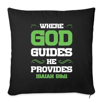God directs the Bible - Sofa pillowcase 17,3'' x 17,3'' (45 x 45 cm) - black - Front