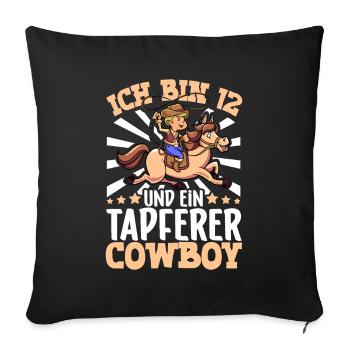 Ich bin 12 - Jungen Cowboy - Sofakissenbezug 45 x 45 cm - Schwarz - Vorne