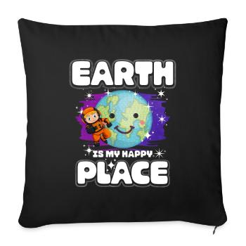 Earth Planet Gift - Sofa pillowcase 17,3'' x 17,3'' (45 x 45 cm) - black - Front
