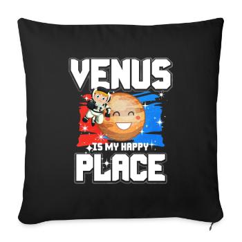 Venus Planet Gift - Sofa pillowcase 17,3'' x 17,3'' (45 x 45 cm) - black - Front