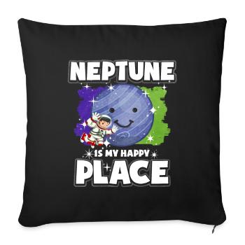 Neptun Planet Geschenk - Sofakissenbezug 45 x 45 cm - Schwarz - Vorne