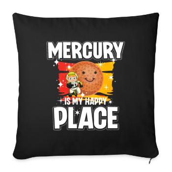 Merkur Planet Gift - Sofa pillowcase 17,3'' x 17,3'' (45 x 45 cm) - black - Front