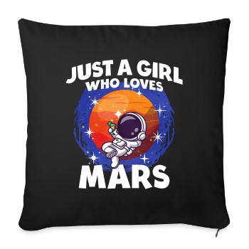 Girl Mars Gift - Sofa pillowcase 17,3'' x 17,3'' (45 x 45 cm) - black - Front