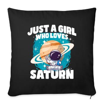 Fille Saturn Cadeau - Housse de coussin décorative 45 x 45 cm - noir - Devant