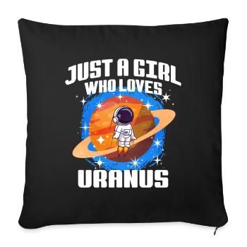 Mädchen Uranus Geschenk - Sofakissenbezug 45 x 45 cm - Schwarz - Vorne