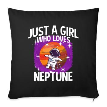 Mädchen Neptun Geschenk - Sofakissenbezug 45 x 45 cm - Schwarz - Vorne