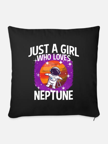 Mädchen Neptun Geschenk - Sofakissenbezug 45 x 45 cm - Schwarz