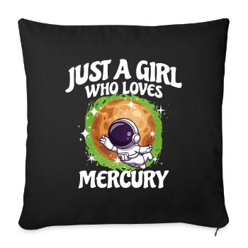 Girl Mercury Gift - Sofa pillowcase 17,3'' x 17,3'' (45 x 45 cm) - black - Front
