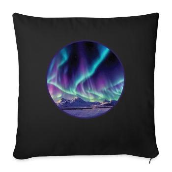 Northern Lights Northern Lights Aurora Borealis - Sofa pillowcase 17,3'' x 17,3'' (45 x 45 cm) - black - Front