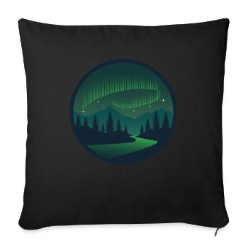 Northern Lights Northern Lights Aurora Borealis - Sofa pillowcase 17,3'' x 17,3'' (45 x 45 cm) - black - Front