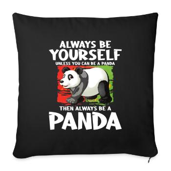 Panda - Sofa pillowcase 17,3'' x 17,3'' (45 x 45 cm) - black - Front