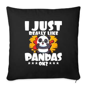Panda - Sofa pillowcase 17,3'' x 17,3'' (45 x 45 cm) - black - Front