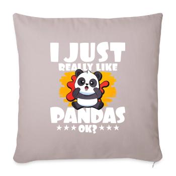 Panda - Pudebetræk 45 x 45 cm - Lys beige - Foran