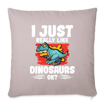 Dinosaure - Housse de coussin décorative 45 x 45 cm - taupe clair - Devant