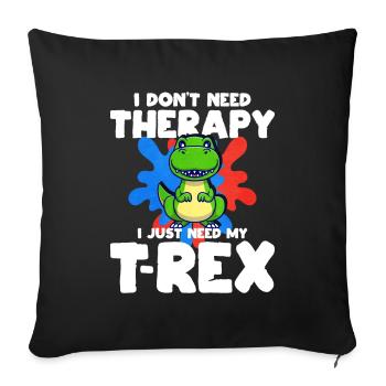 T-Rex - Sofakissenbezug 45 x 45 cm - Schwarz - Vorne