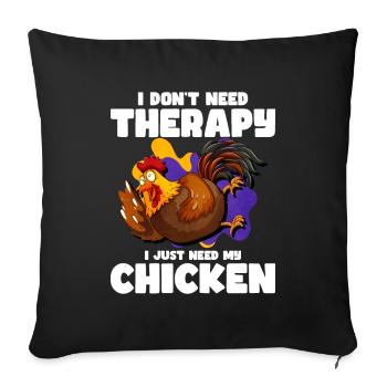 Poulets - Housse de coussin décorative 45 x 45 cm - noir - Devant