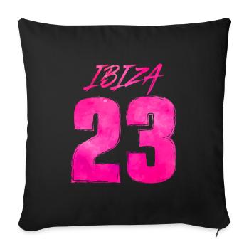 Ibiza 23 holidays 2023 - Sofa pillowcase 17,3'' x 17,3'' (45 x 45 cm) - black - Front