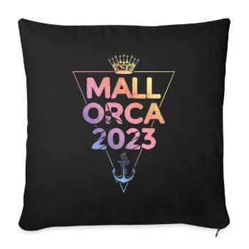 Majorque 2023 - Housse de coussin décorative 45 x 45 cm - noir - Devant