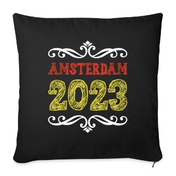 Amsterdam 2023 - Sofa pillowcase 17,3'' x 17,3'' (45 x 45 cm) - black - Front