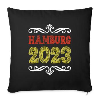Hamburg 2023 - Sofakissenbezug 45 x 45 cm - Schwarz - Vorne