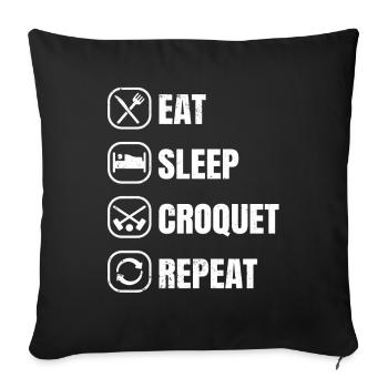 Croquet - Sofa pillowcase 17,3'' x 17,3'' (45 x 45 cm) - black - Front