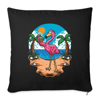 Flamingo - Sofa pillowcase 17,3'' x 17,3'' (45 x 45 cm) - black - Front