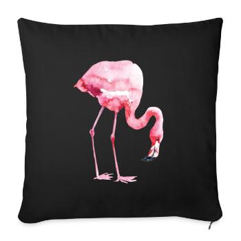 Flamingo - Sofa pillowcase 17,3'' x 17,3'' (45 x 45 cm) - black - Front