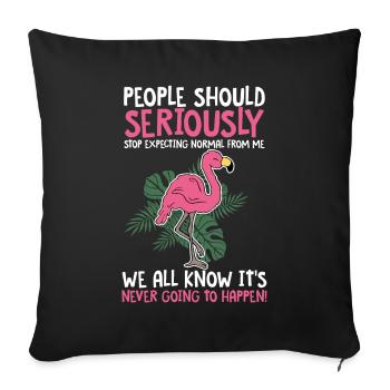 Flamingo - Sofa pillowcase 17,3'' x 17,3'' (45 x 45 cm) - black - Front