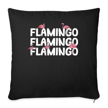 Flamingo - Sofa pillowcase 17,3'' x 17,3'' (45 x 45 cm) - black - Front