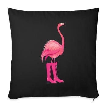 Flamingo - Sofa pillowcase 17,3'' x 17,3'' (45 x 45 cm) - black - Front