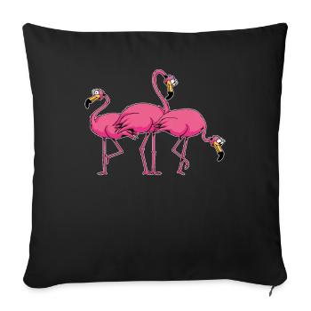 Flamingo - Sofa pillowcase 17,3'' x 17,3'' (45 x 45 cm) - black - Front