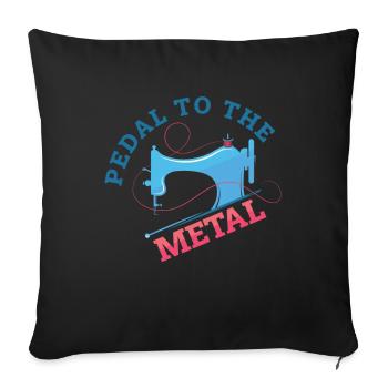 Pétale à la couturière en métal Couturière - Housse de coussin décorative 45 x 45 cm - noir - Devant