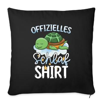 Offizielles Schlafshirt Schildkröte - Sofakissenbezug 45 x 45 cm - Schwarz - Vorne