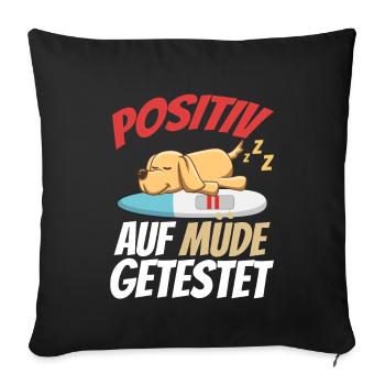 Positiv Auf Müde Getestet Golden Retriever - Sofakissenbezug 45 x 45 cm - Schwarz - Vorne