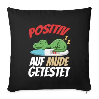 Positiv Auf Müde Getestet T-Rex - Sofakissenbezug 45 x 45 cm - Schwarz - Vorne