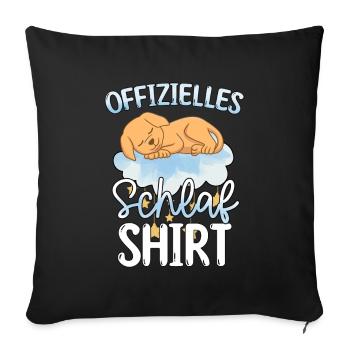 Offizielles Schlafshirt Golden Retriever - Sofakissenbezug 45 x 45 cm - Schwarz - Vorne