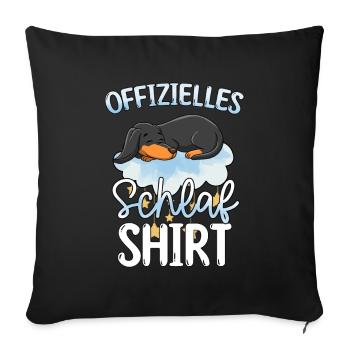 Offizielles Schlafshirt Dackel - Sofakissenbezug 45 x 45 cm - Schwarz - Vorne