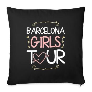 Barcelona Girls Tour - Housse de coussin décorative 45 x 45 cm - noir - Devant