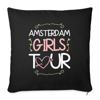 Amsterdam Girls Tour - Housse de coussin décorative 45 x 45 cm - noir - Devant