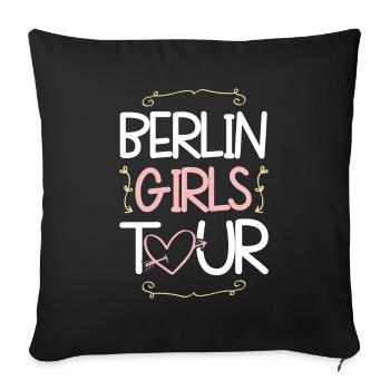 Berlin Girls Tour - Sofa pillowcase 17,3'' x 17,3'' (45 x 45 cm) - black - Front