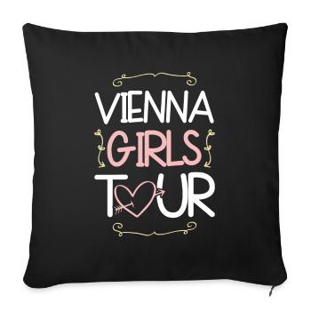 Vienna Girls Tour Wien - Sofa pillowcase 17,3'' x 17,3'' (45 x 45 cm) - black - Front