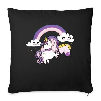 Unicorn hobbyhorse hobby horsing - Sofa pillowcase 17,3'' x 17,3'' (45 x 45 cm) - black - Front