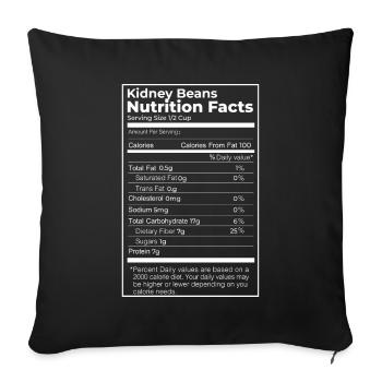 Kidney Beans - Sofa pillowcase 17,3'' x 17,3'' (45 x 45 cm) - black - Front