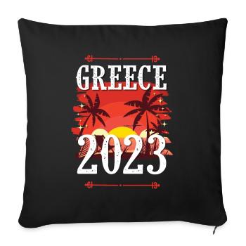 Greece 2023 - Sofa pillowcase 17,3'' x 17,3'' (45 x 45 cm) - black - Front
