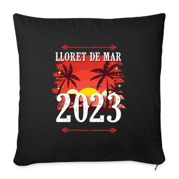 Lloret de Mar 2023 - Housse de coussin décorative 45 x 45 cm - noir - Devant