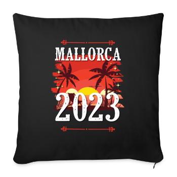 Majorque 2023 - Housse de coussin décorative 45 x 45 cm - noir - Devant