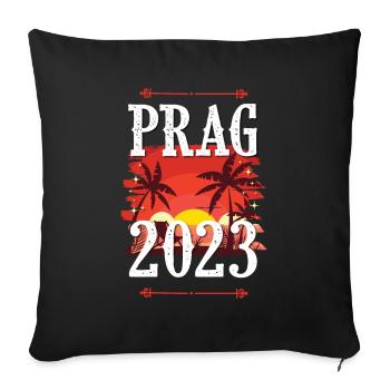 Prague 2023 - Housse de coussin décorative 45 x 45 cm - noir - Devant