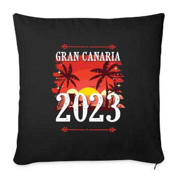 Gran Canaria 2023 - Sofa pillowcase 17,3'' x 17,3'' (45 x 45 cm) - black - Front