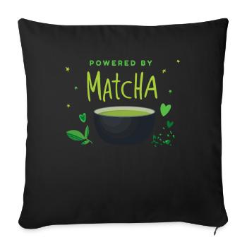 Powered By Matcha Japan - Sofa pillowcase 17,3'' x 17,3'' (45 x 45 cm) - black - Front