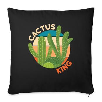 Cactus King Cactus Plant - Sofa pillowcase 17,3'' x 17,3'' (45 x 45 cm) - black - Front